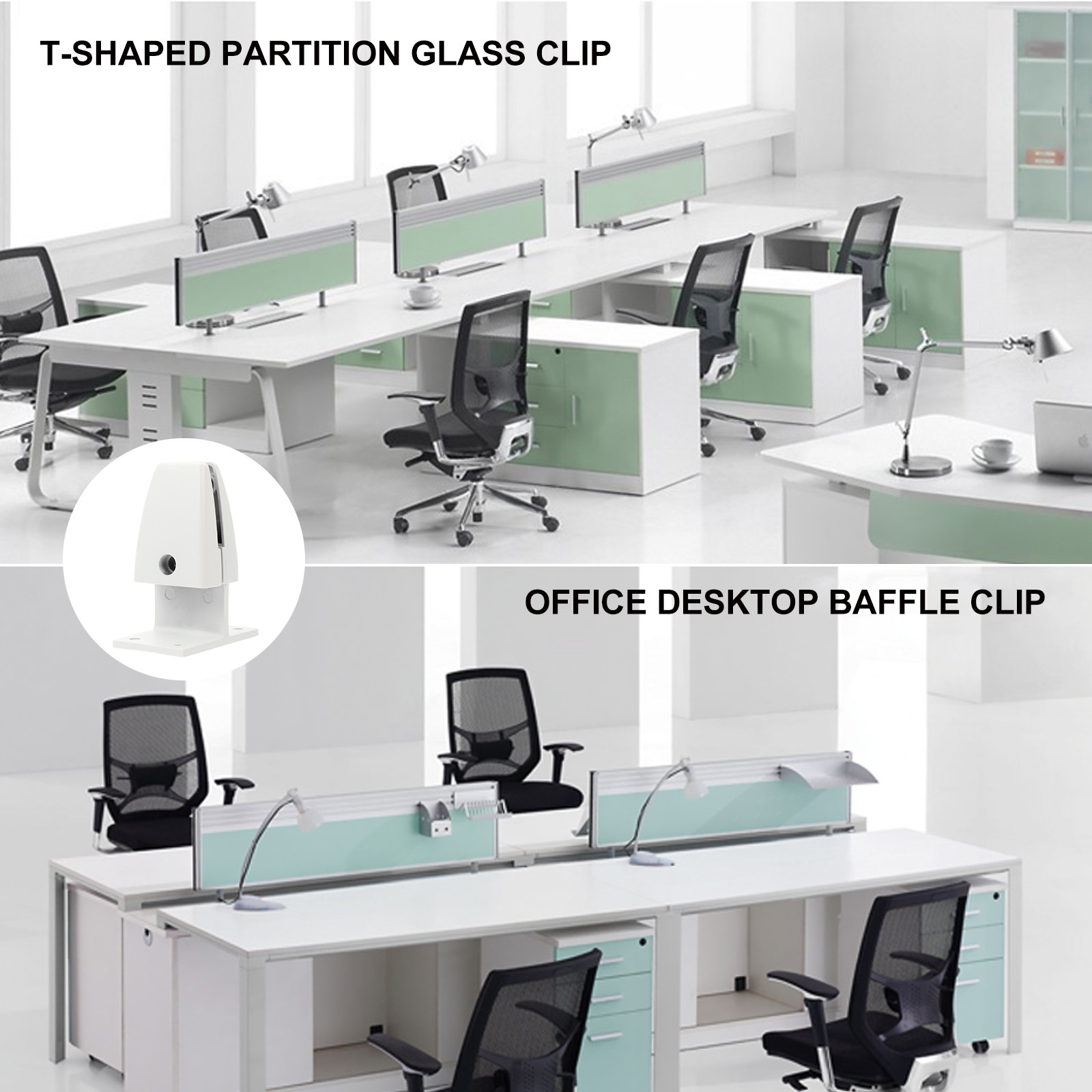 Partition Screen Divider - 2 morsetti per divisori da scrivania,